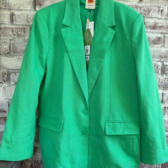 NWT Farm Rio Bright Green Blazer - Picture 2 of 4
